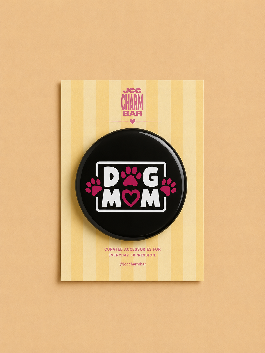 Pink Dog Mom Pin | 2.25 inch
