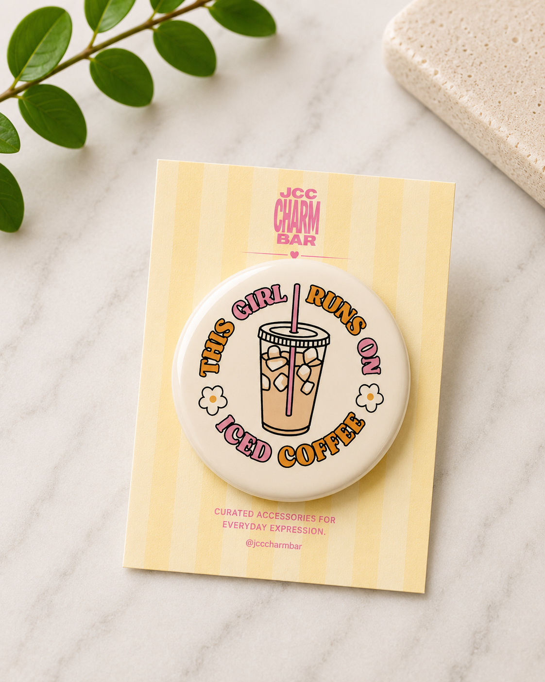 Iced Coffee Pin | 2.25 inch