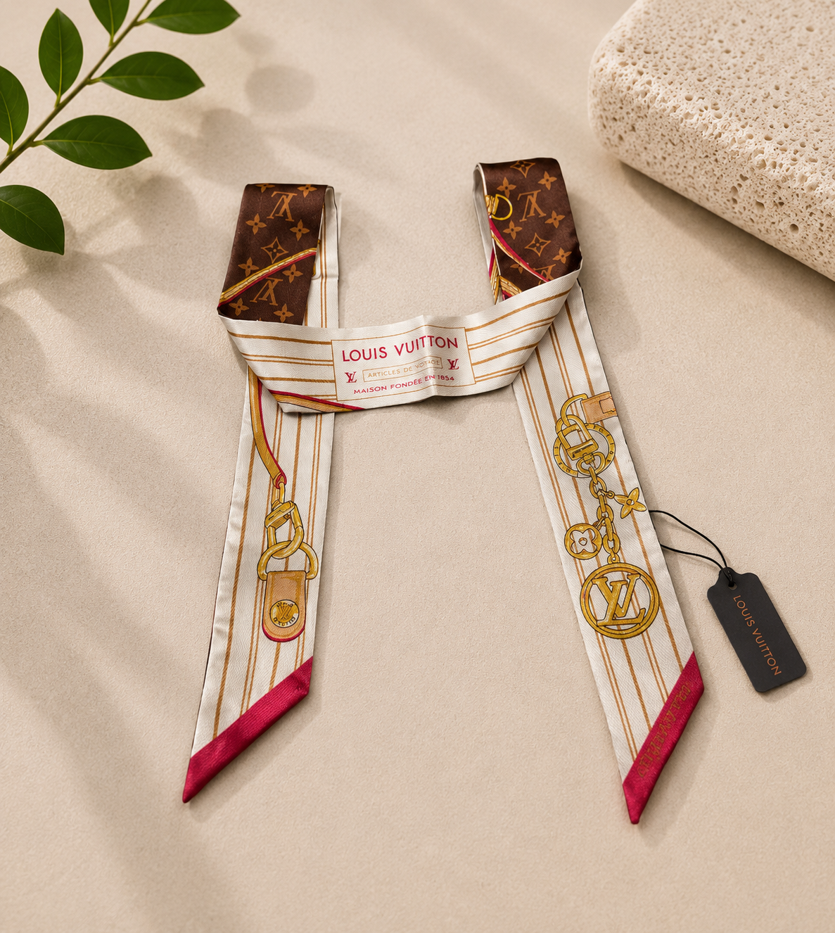 LV Inspo Bandeau Scarf (Brown/White)