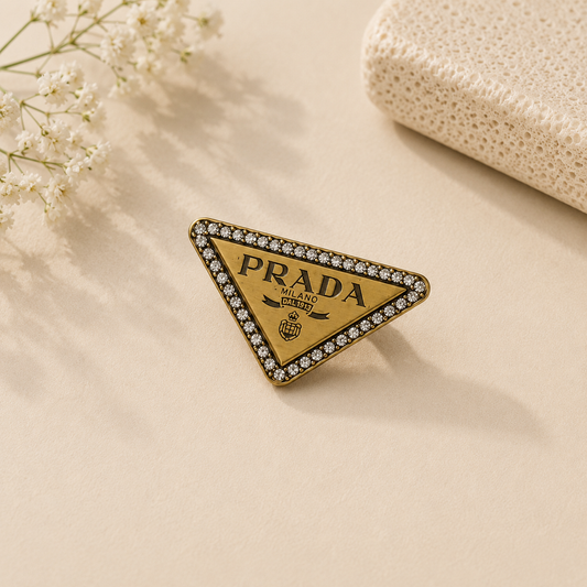 Gold P Brooch