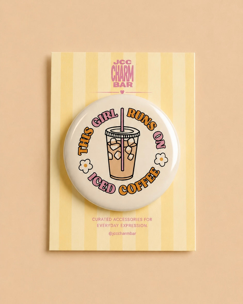 Iced Coffee Pin | 2.25 inch