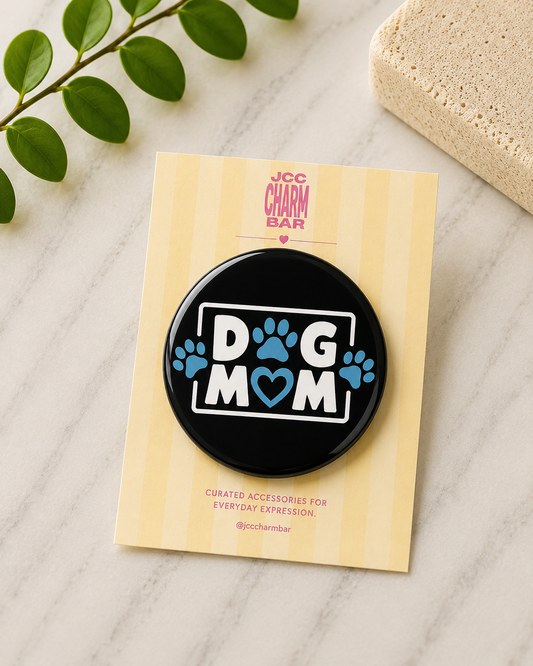 Blue Dog Mom Pin | 2.25 inch