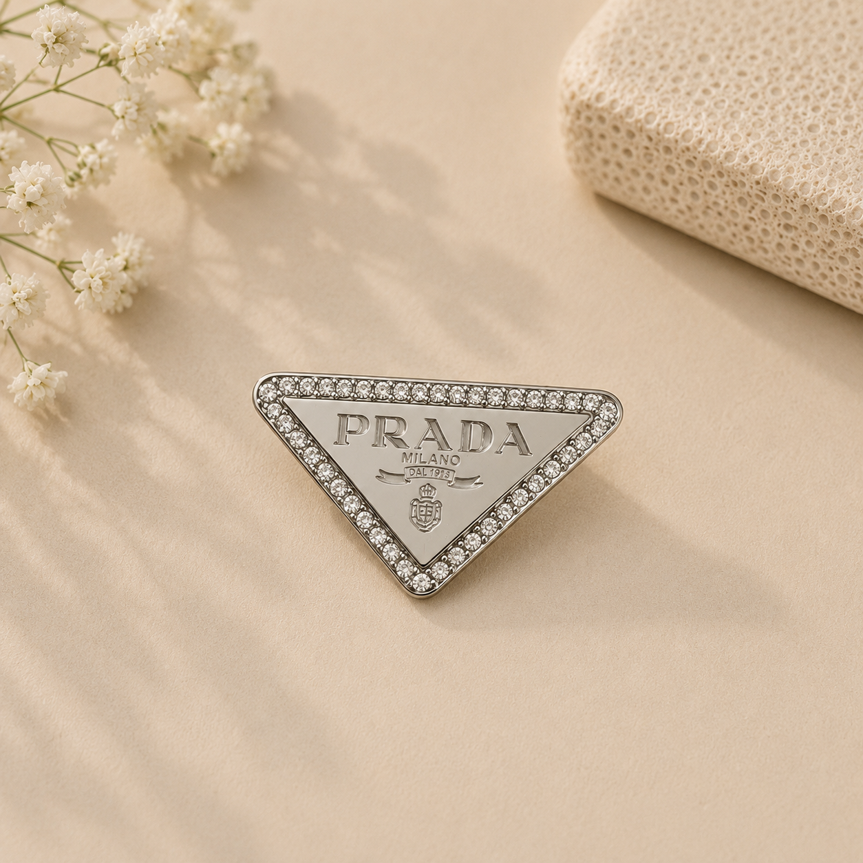 Silver P Brooch