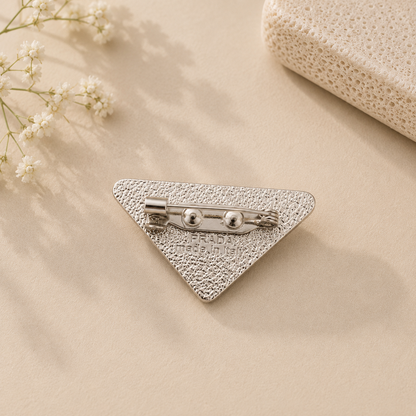 Silver P Brooch