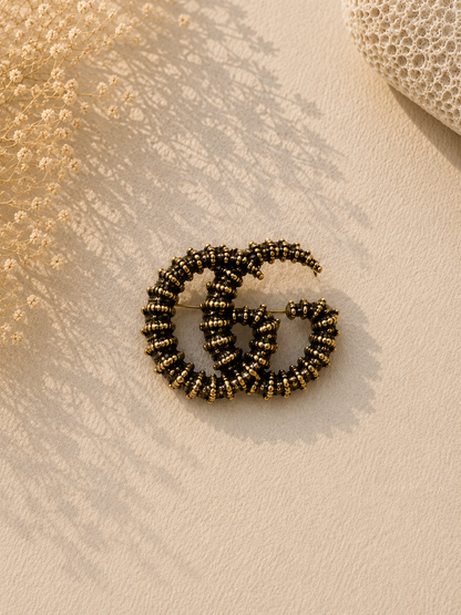 GG Gold Brass Brooch