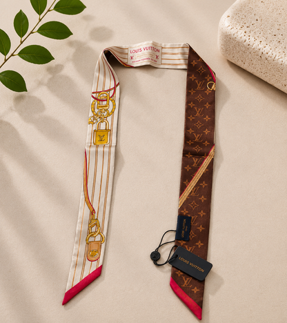LV Inspo Bandeau Scarf (Brown/White)