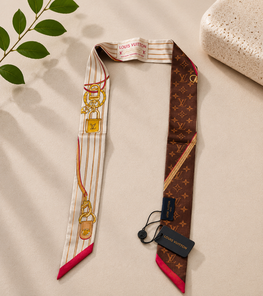 LV Inspo Bandeau Scarf (Brown/White)