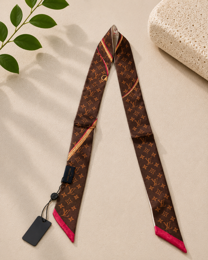LV Inspo Bandeau Scarf (Brown/White)