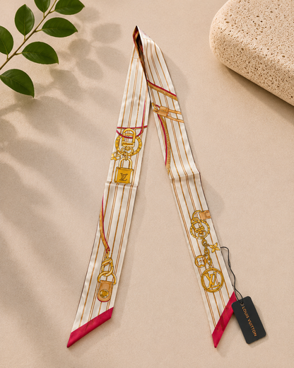 LV Inspo Bandeau Scarf (Brown/White)