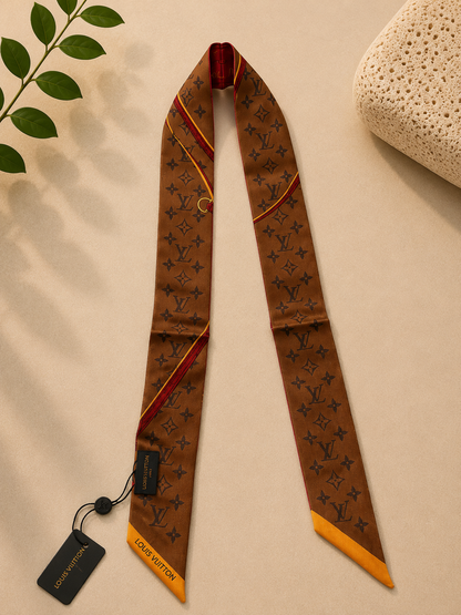 LV Inspo Bandeau Scarf (Brown/Pink)